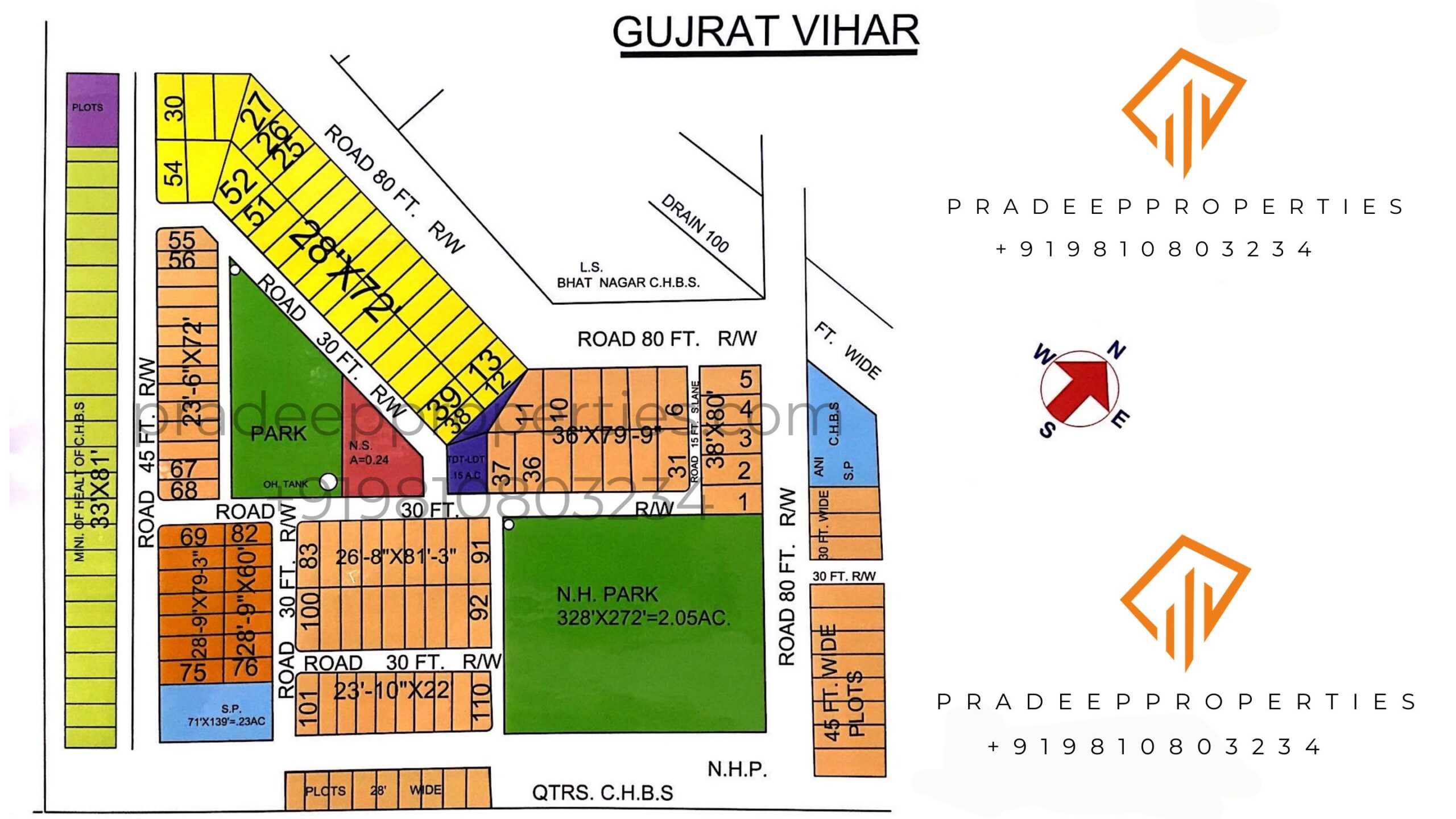 Gujrat Vihar Colony Layout Map