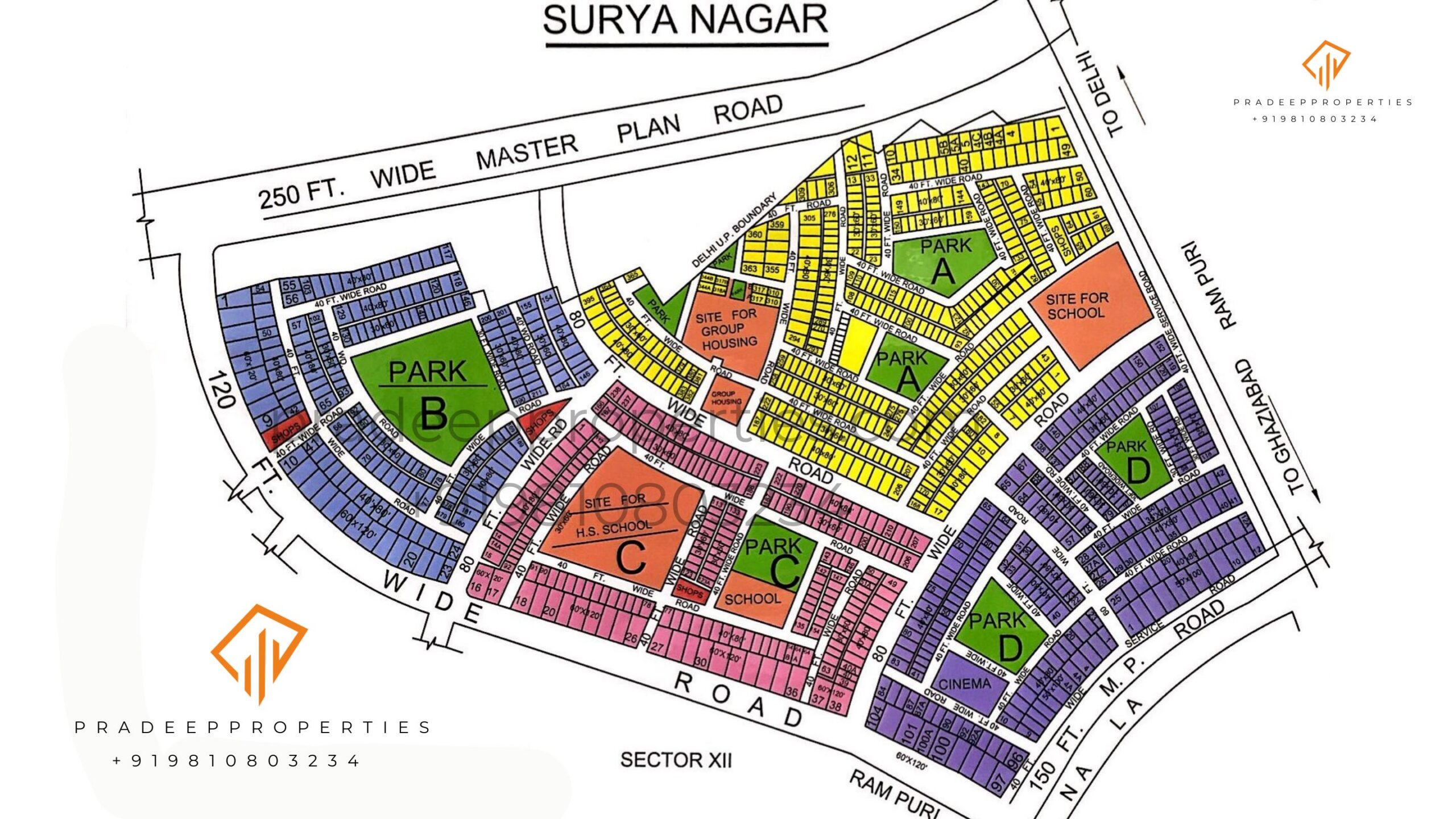 Surya Nagar Colony Layout Map